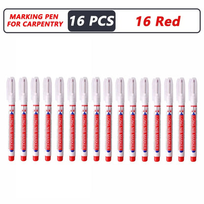 20mm Deep Hole Marker Pen Tips - Long Nib Waterproof Markers for Metal, Woodworking & Bathroom Decoration