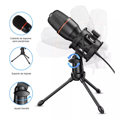 USB Condenser Microphone - Professional RGB Streaming Mic for PC, Laptop, Gaming, Podcast & Live Recording