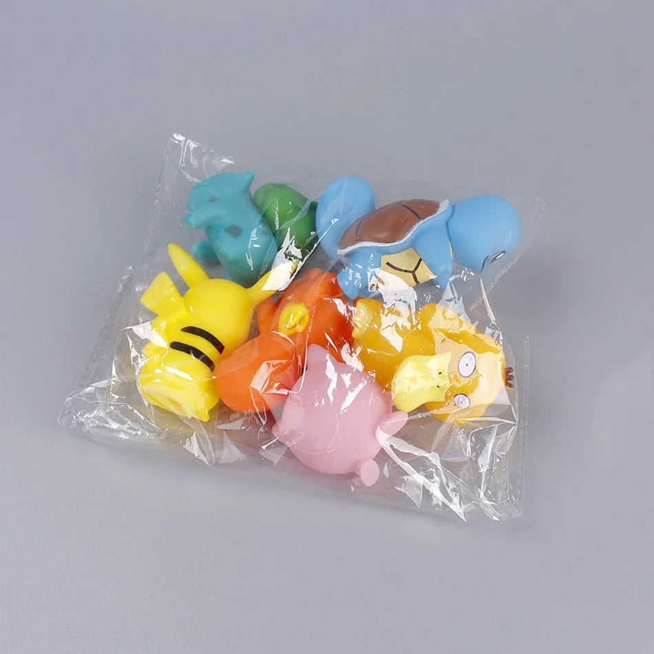 6PCS Pokémon Anime Figure Set – Pikachu, Charmander, Psyduck, Squirtle, Jigglypuff & Bulbasaur Kawaii Collectible Toys for Kids