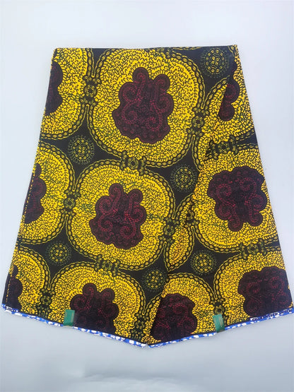 African Real Wax Ankara Fabric - 100% Cotton 6 Yards Nigerian Print Party Dress Sewing Material