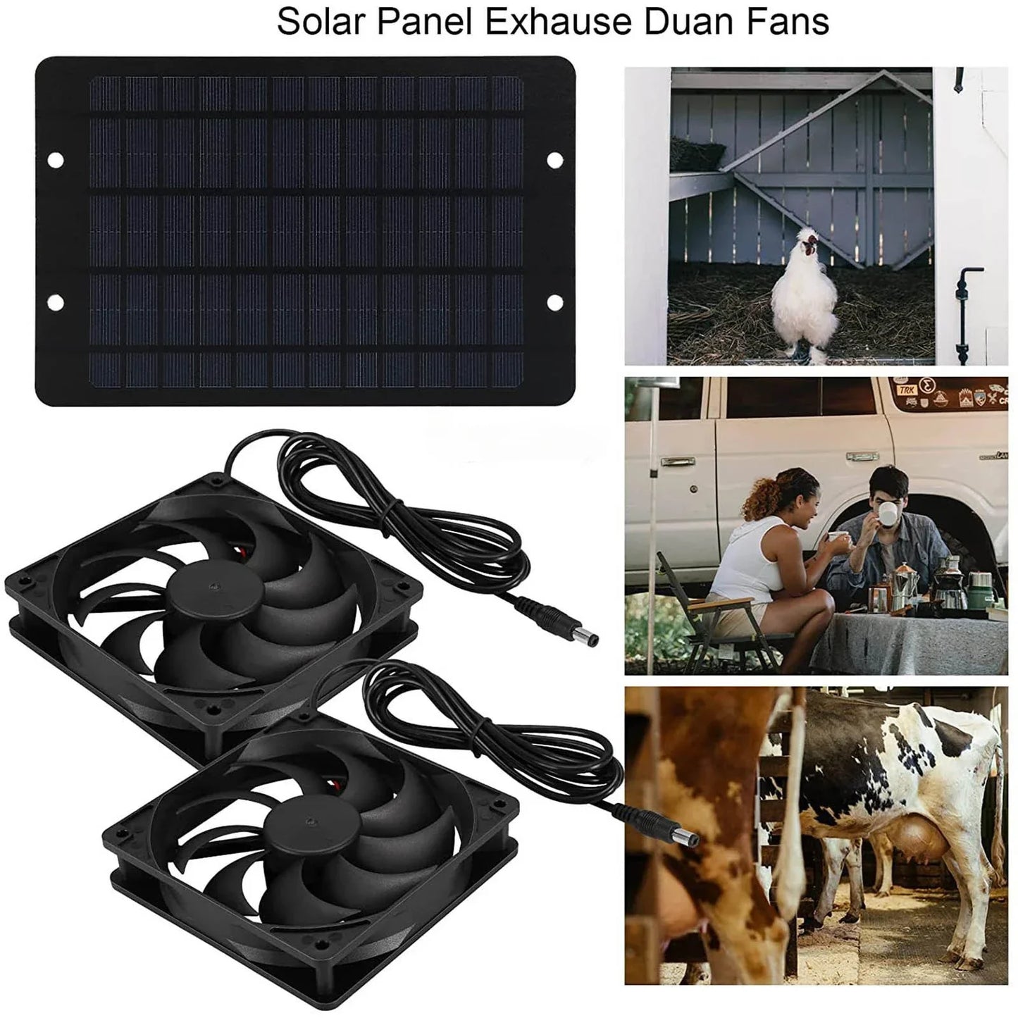 6-Inch 12V Solar Exhaust Fan – Mini Ventilator Air Extractor for Dog House, Chicken Coop, RV, Greenhouse