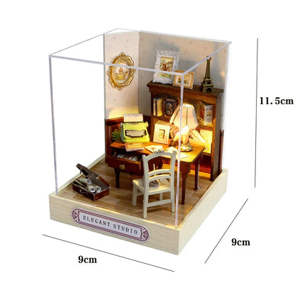 DIY Mini Dollhouse Kit - Handmade 3D Flower House Puzzle Model with Furniture Home Decor Gift