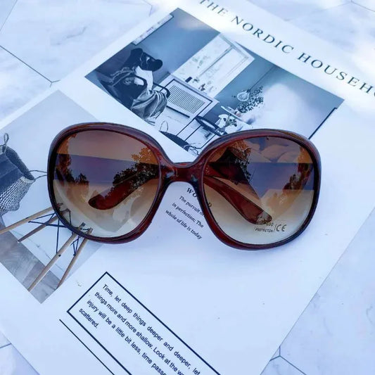 Large Round Frame Fashion Sunglasses - Women’s UV400 Outdoor Driving Eyewear Stylish Circular Sun Glasses