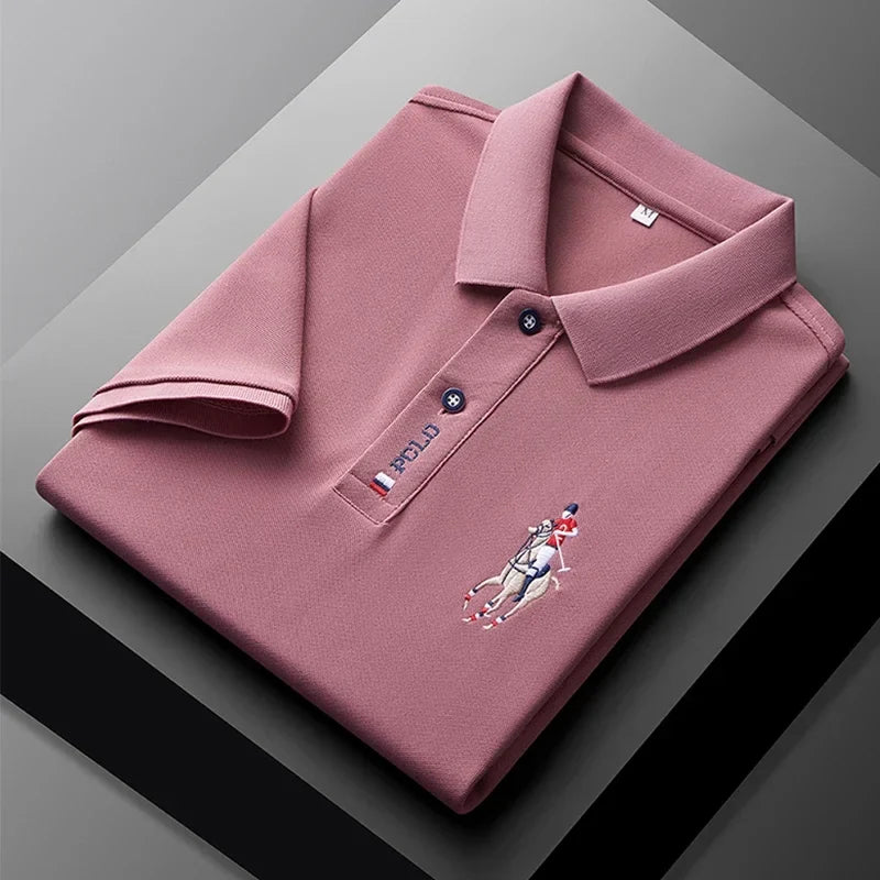 Men's Embroidered Short Sleeve Polo Shirt - Casual Summer Comfort Fashion Polo
