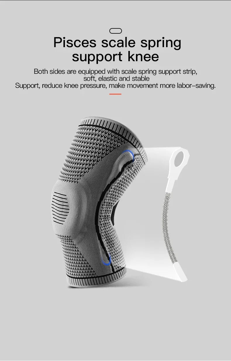 Silicone Knee Pads Strap – Patella & Meniscus Support Compression Brace for Running and Sports