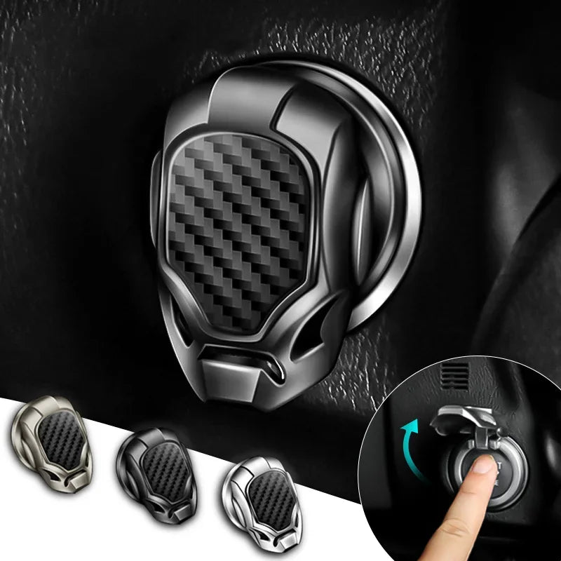 Car Ignition Start Switch Cover – One-Key Engine Start/Stop Button Protector for Car & Motorcycle Interior Decoration