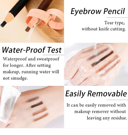 Tear-Off Pull Line Eyebrow Pencil – No Sharpening, Natural Color, Sweat & Smudge Proof Eyebrow Pencil