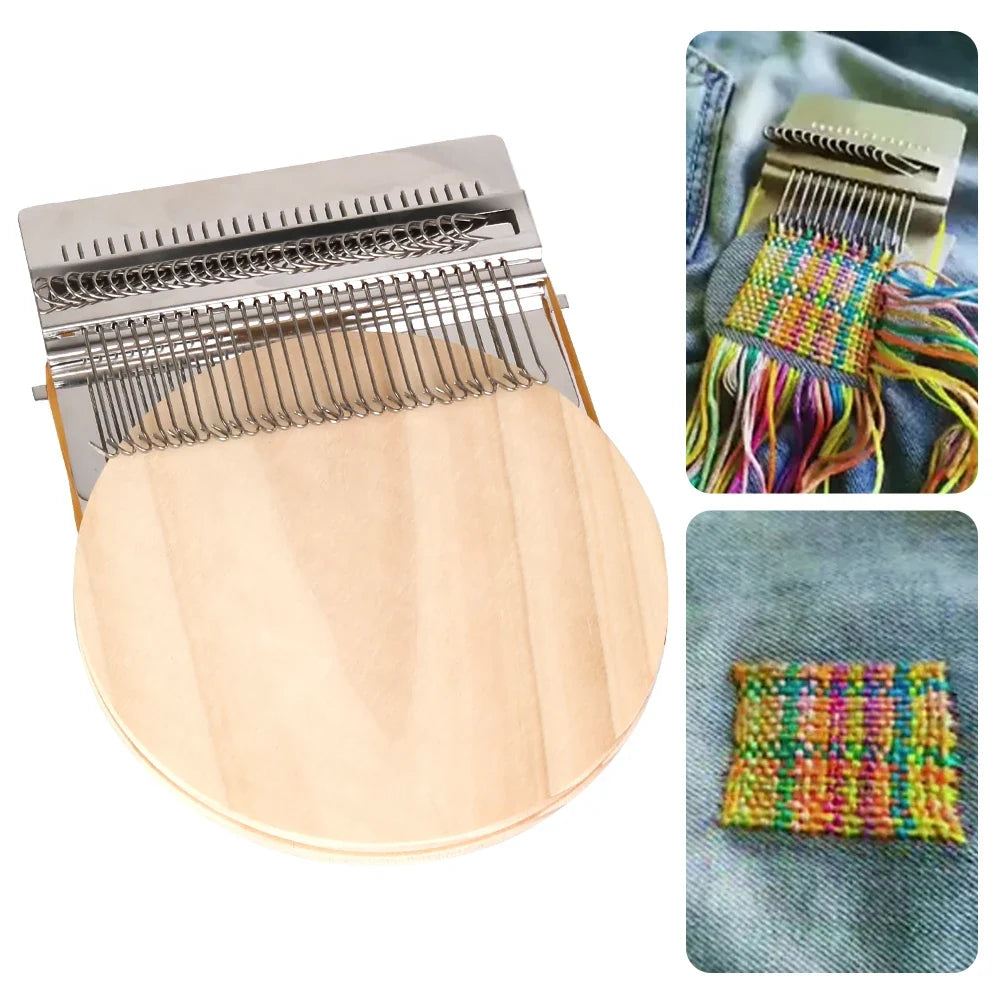 Hand Tapestry Wood Loom - Small Weaving Frame Tool for Clothes, Jeans Repair & DIY Knitting Crafts