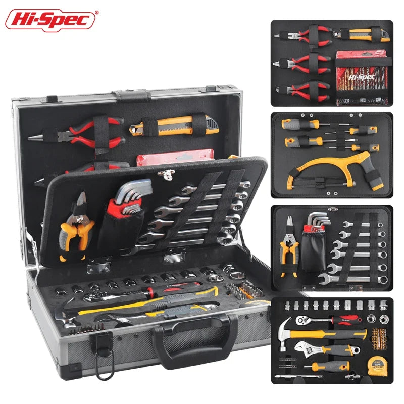 Hi-Spec 91PCS Professional Tool Set - CR-V Socket Wrench Repair Kit with Aluminum Carrying Case