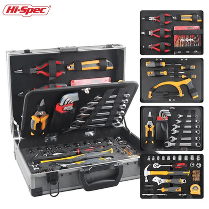 Hi-Spec 91PCS Professional Tool Set - CR-V Socket Wrench Repair Kit with Aluminum Carrying Case