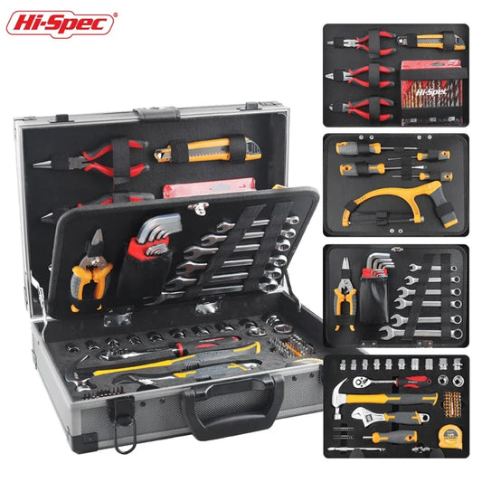Hi-Spec 91PCS Professional Tool Set - CR-V Socket Wrench Repair Kit with Aluminum Carrying Case