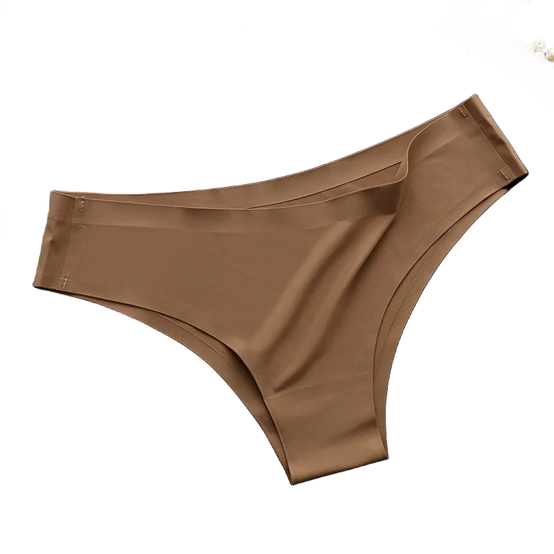 4PCS Seamless Ice Silk Panties Set for Women – Low Waist G-String, Soft Ultra-Thin Sexy Underwear Briefs