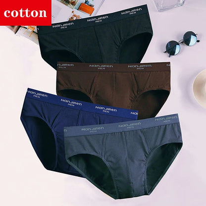 4-Pack Men's Cotton Briefs - Breathable Printed Underwear with Comfortable Fit & Stylish Design