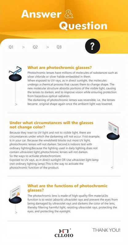 CLLOIO Aluminum Photochromic Sunglasses – Polarized Day & Night Chameleon Glasses for Men, Anti-Glare, UV Protection, Color Changing Sun Glasses
