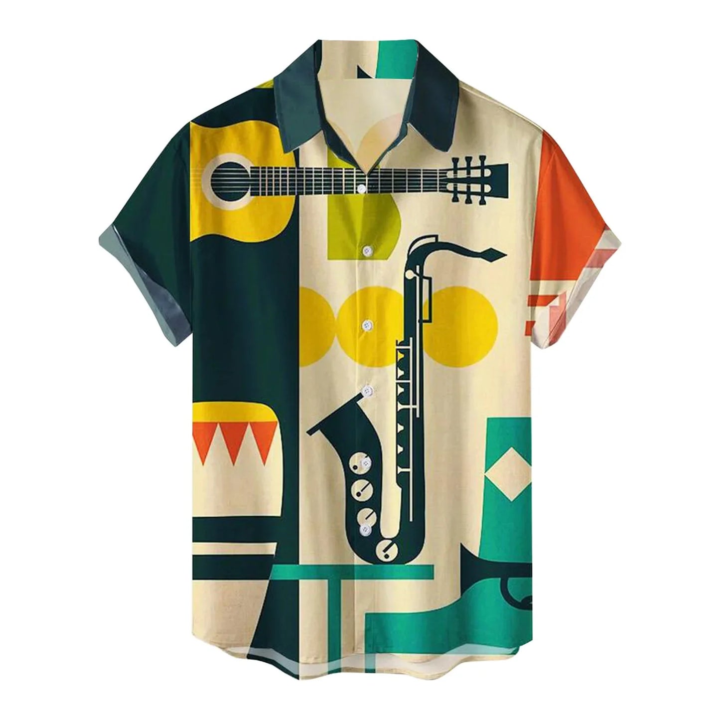 Men’s 2026 Hawaiian Shirt - Summer Vacation Color Print Short Sleeve Casual Shirt with Collar