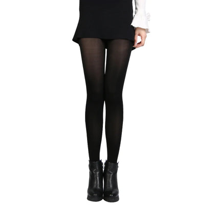 Women’s Black 120D Opaque Tights – Seamless Warm Nylon Pantyhose, Thick Winter Stockings for Spring & Autumn Footed Legwear