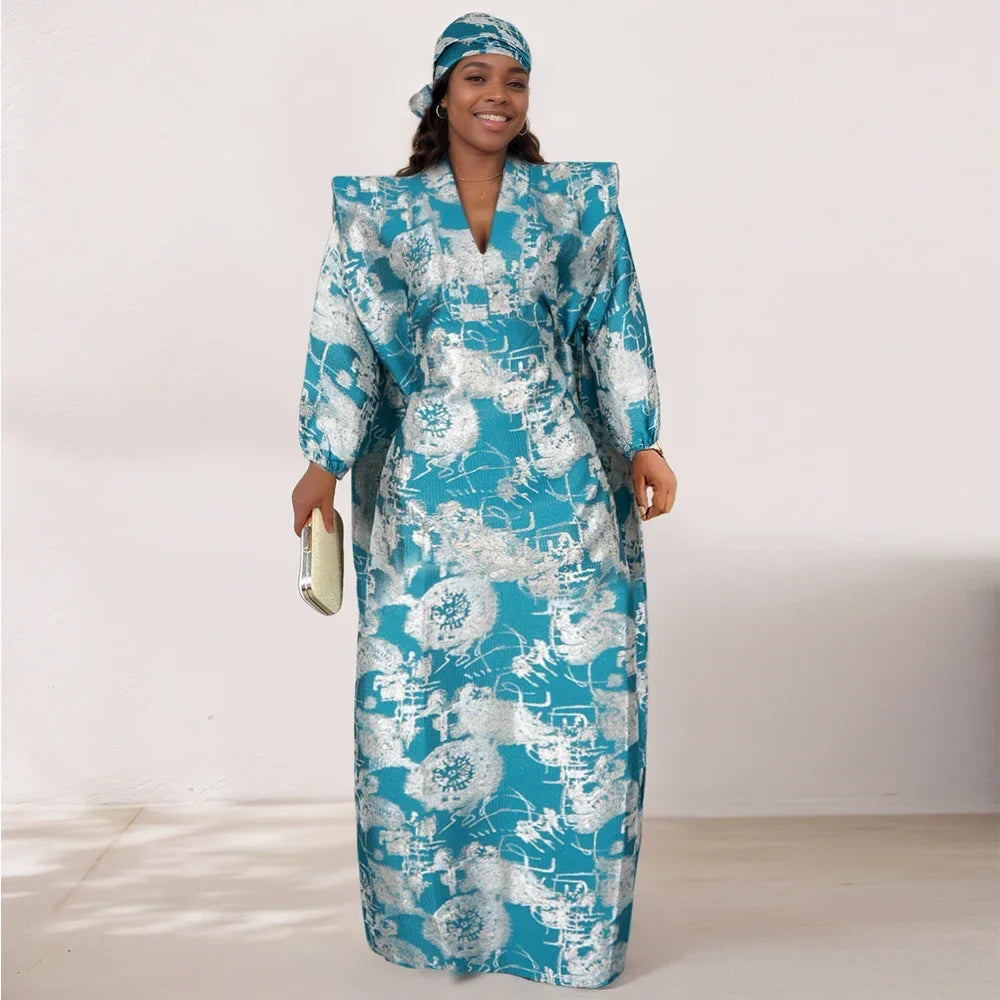 Women’s African Dashiki Ankara Maxi Dress - Traditional Gown, Abaya, Kaftan & Robe Outfit
