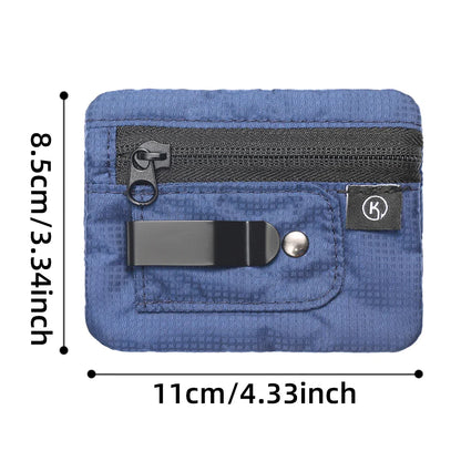 Men's Mini Credit Card Wallet & ID Holder - Slim Zipper Wallet with Coin Pocket