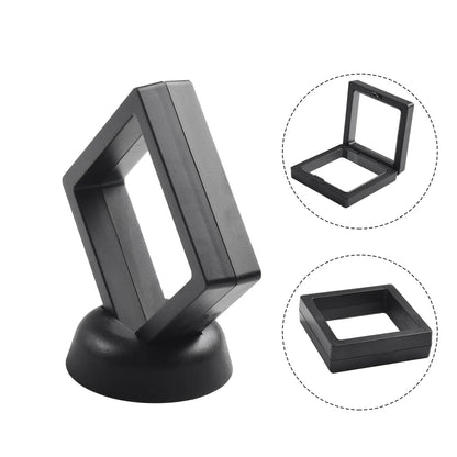 3D Floating Jewelry & Coin Display Frame – Clear Stand for Rings, Pendants, and Gemstones
