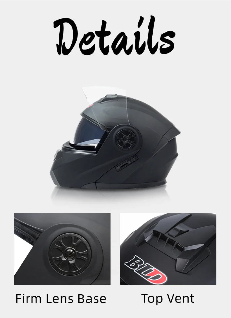 Personalized Dual-Lens Flip-Up Motorcycle Helmet — Motocross Racing Modular Full-Face Helmet for Men & Women, Fashionable Cascos Para Moto