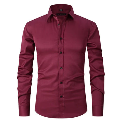 Men’s Slim Fit Dress Shirt - Long Sleeve Business Casual Formal Shirt for Spring Office & Elegant Wear