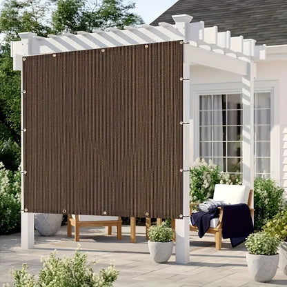 Brown UV Protection Sun Shade Canopy - Durable Outdoor Shade Net for Travel, Picnics, Pools & Garden Use