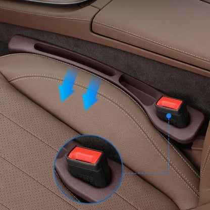 2PCS Universal Car Seat Gap Filler Organizer - PU Leather Waterproof Anti-Drop Storage Strip