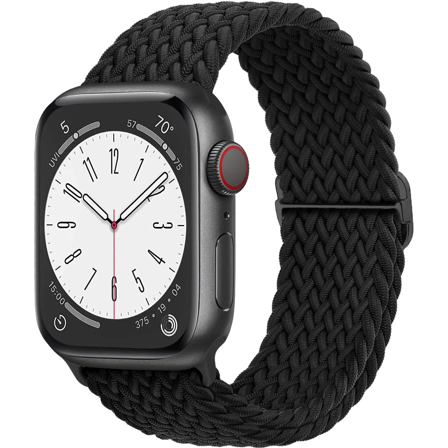 Braided Solo Loop Apple Watch Band – Adjustable Nylon Strap for iWatch Series SE, 4–8 & Ultra (40mm–49mm) Bracelet Wristband