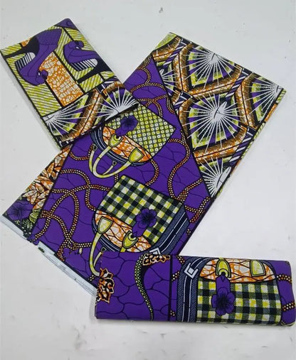 100% Cotton Ankara Fabric - High Quality African Print Batik Real Wax Pagne 6 Yards for Stylish Sewing