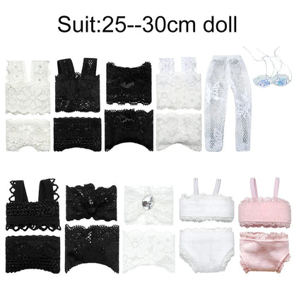 Soft Lace Underwear Set for 30CM 1/6 Dolls – Bra & Briefs for Blythe BJD Dollhouse Kids Toy