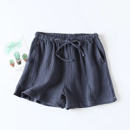 2026 Women's Cotton Crepe Summer Shorts - Loose Fit Plus Size Beach Lounge Pants