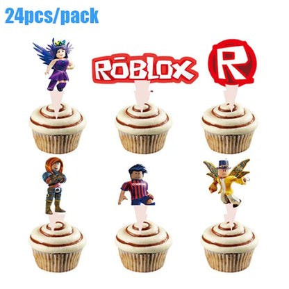 Hot Roblox Theme Party Tablecloth – 108×180cm Disposable Birthday Party Supplies for Boys, Party Decorations & Tableware