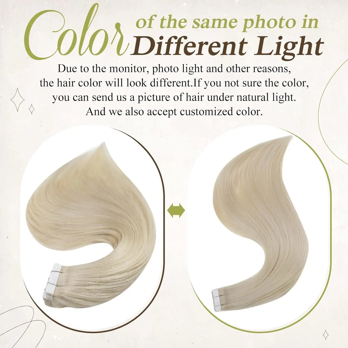 Full Shine Tape In Human Hair Extensions - 100% Remy Straight Hair Double Sided Silky Natural Tapes for Women