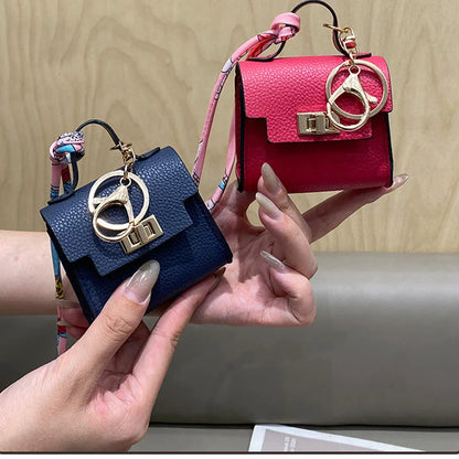 Luxury Mini Headphone Bag - Leather Pendant Case for AirPods, Galaxy Buds & Earbuds