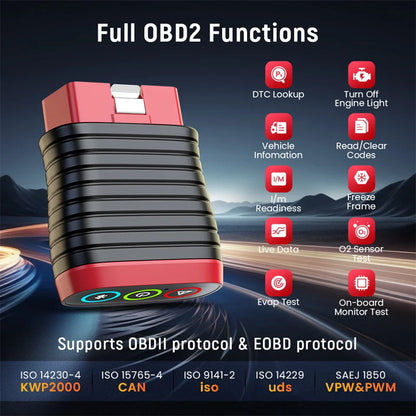 Thinkcar BD6 OBD2 Scanner — Full-System Diagnostic Tool with 5 Resets, Lifetime Free Wireless Car Code Reader for Android & iPhone, VS BT200