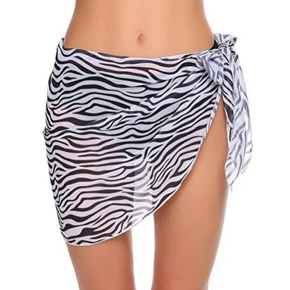 Women's Summer Sheer Sarong Cover-Up - Solid Chiffon Bikini Wrap Beach Skirt