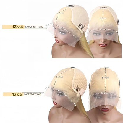 13x6 HD Lace Frontal Wig – 13x4 Transparent 613 Blonde Body Wave Human Hair Wig, 250 Density