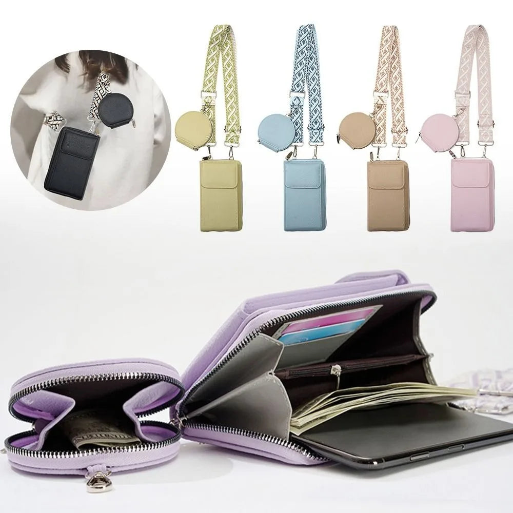 Women's Mini PU Leather Phone Bag - Lightweight Small Crossbody Purse for Everyday Use