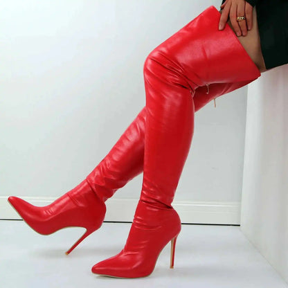Big Size Women’s Over Knee Boots 40-46 - 11cm High Heel Fashion Boots with Back Zipper 2026