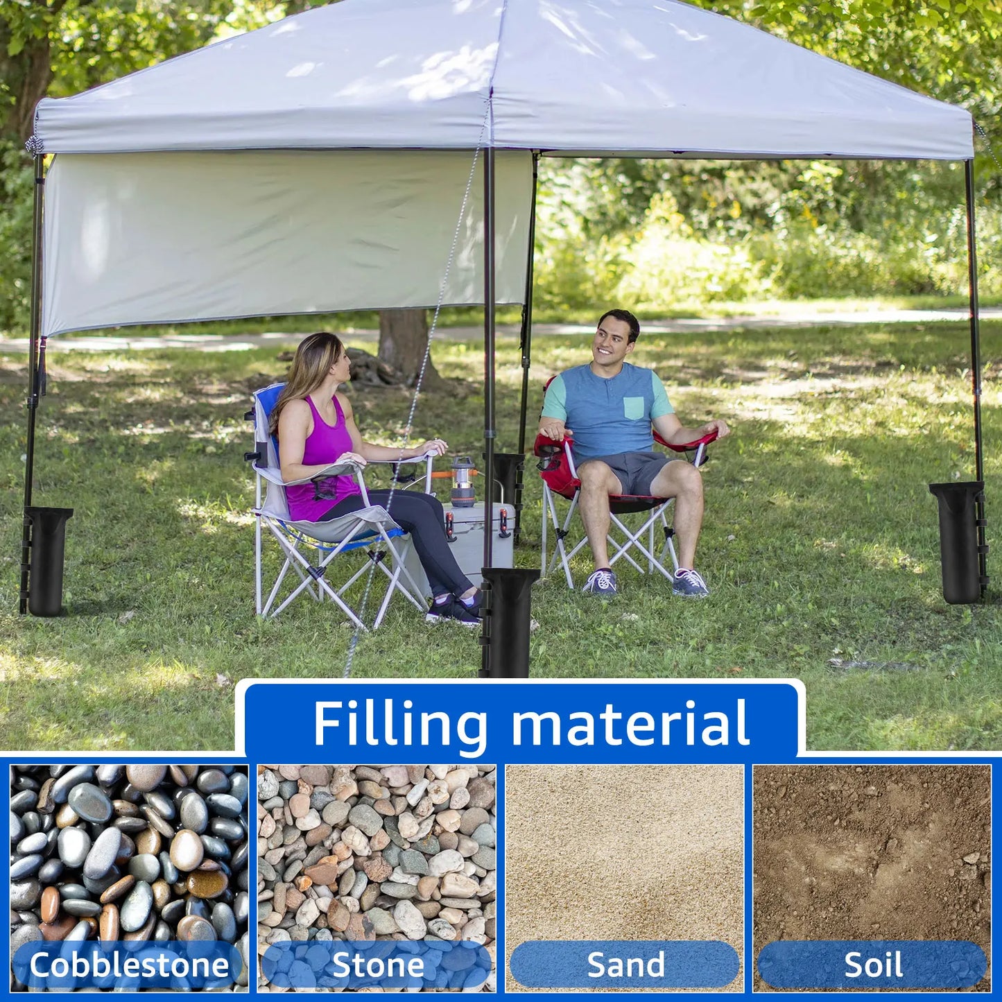 4Pcs Canopy Weight Bags - Oxford Cloth Reusable Sandbags with Handles for Tents & Canopies