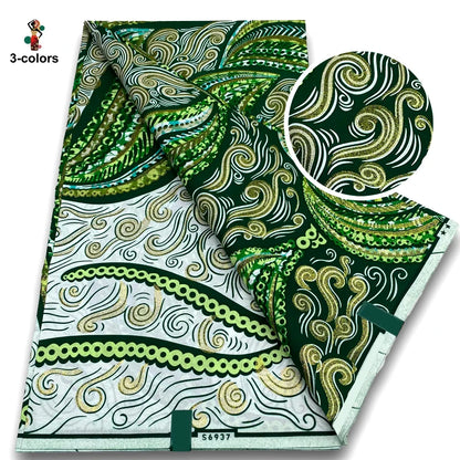 Super Glitter Golden Wax Fabric - Soft Cotton Ankara Batik with Flash Gold Print for Nigerian & African Fashion