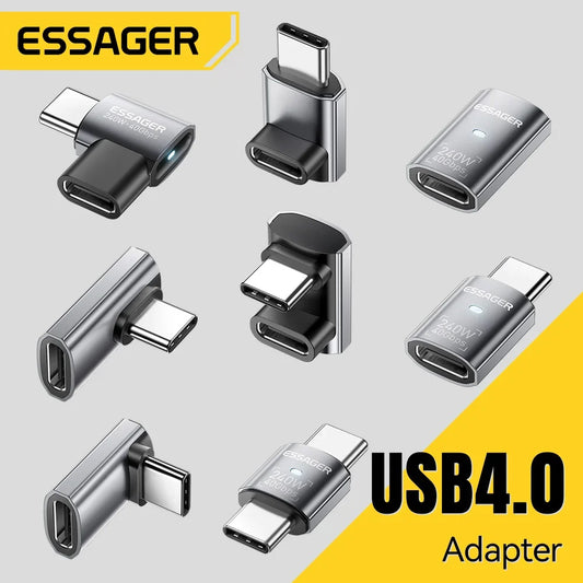 Essager USB4.0 OTG Adapter - 40Gbps 240W Fast Charging USB-C Converter with 8K 60Hz Support