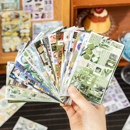 20Pcs Retro Cartoon Sticker Book - Handmade Scrapbook, Diary & Japanese Stationery Decoration Stickers