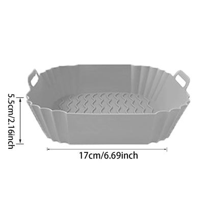 Reusable Silicone Air Fryer Liner Basket with Non-Stick Baking Tray & Pizza Pan for Kitchen Cooking