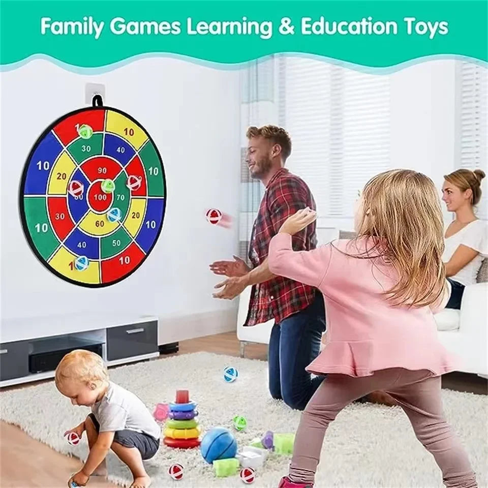 Kids Sticky Ball Dart Board Game - 74cm Interactive Educational Math Toy for Indoor & Outdoor Play