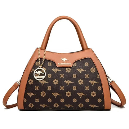 Luxury Fashion Print Women’s Handbag – Large Capacity Soft Leather Shoulder & Crossbody Designer Purse