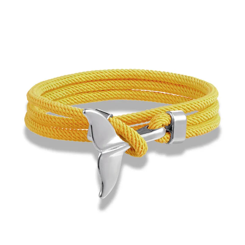 Whale Tail Anchor Bracelet - Adjustable Ocean Style Rope Couple Friendship Jewelry