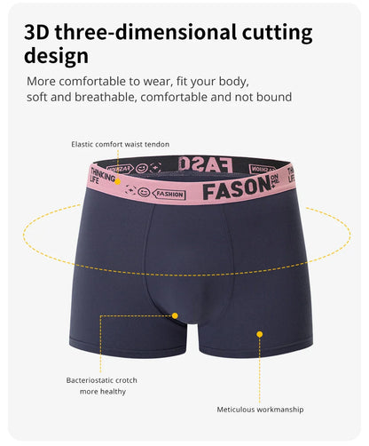 4/10 Pack Men's & Teen Boys' Boyshort Underwear – Comfy Elastic Waist, Parent-Child Matching, Multi-Size Fashion Shorts