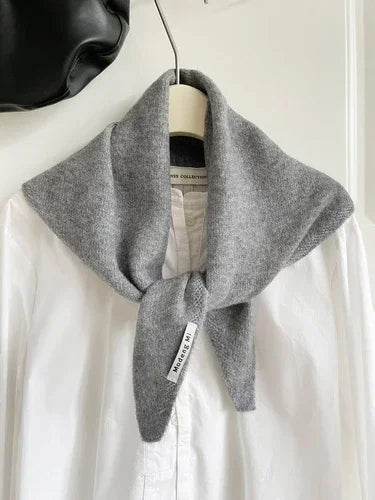 British Korean Style Wool Knitted Triangular Scarf – Multi-Functional Headscarf, Warm Knit Scarf for Women