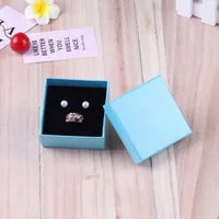24pcs Jewelry Gift Boxes - 9x9x3cm Velvet Sponge Travel Organizer Cases for Rings Earrings Necklace Storage